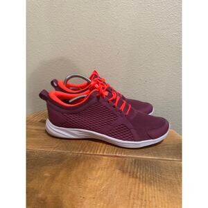 Vionic Women's Athletic Shoes - Burgundy and Neon Orange